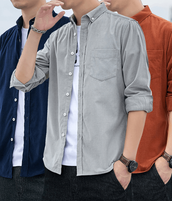Corduroy Men's Long Sleeve Shirt